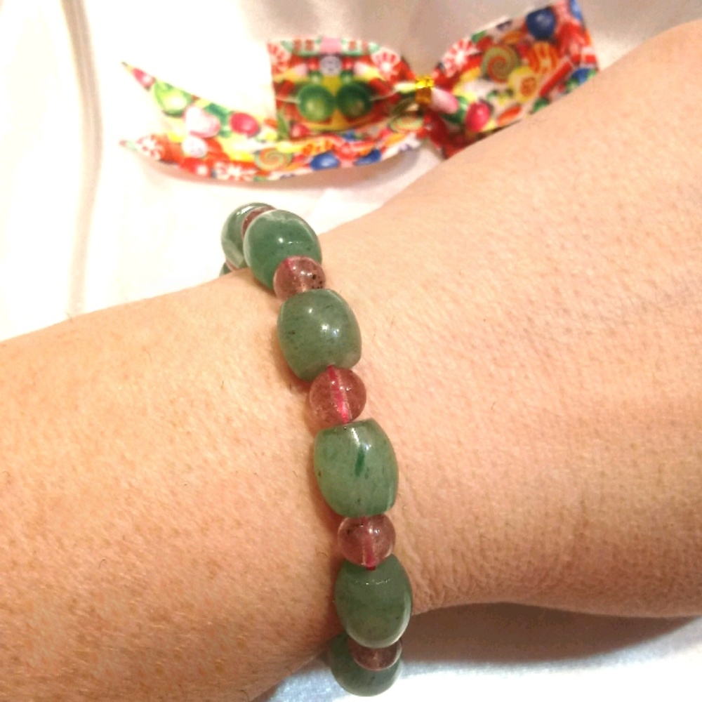 🎆🆕🎆 Natural Watermelon Quartz Bracelet